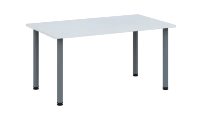 CRTR 140 jídelní stůl, kovová podnož stříbrná, deska 25 mm, 1394x800 mm, bílá